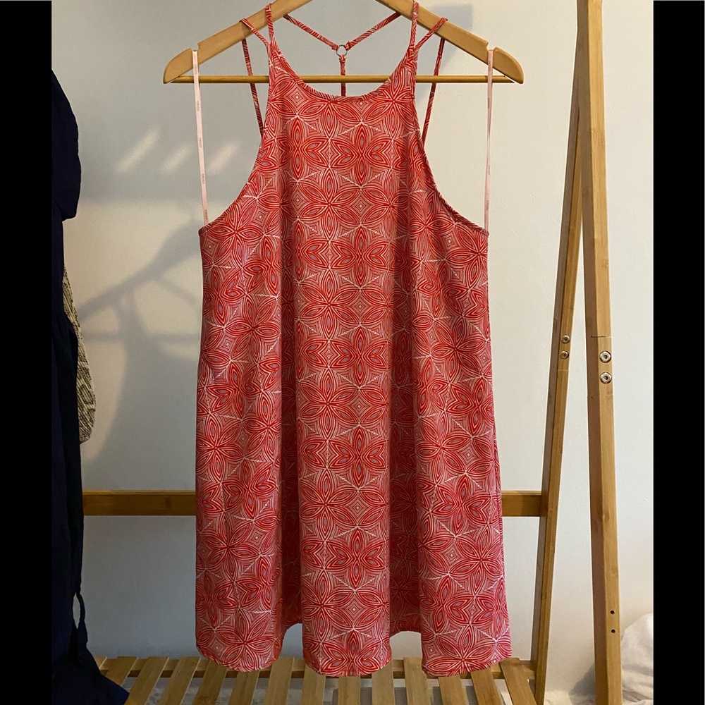 Red printed dress